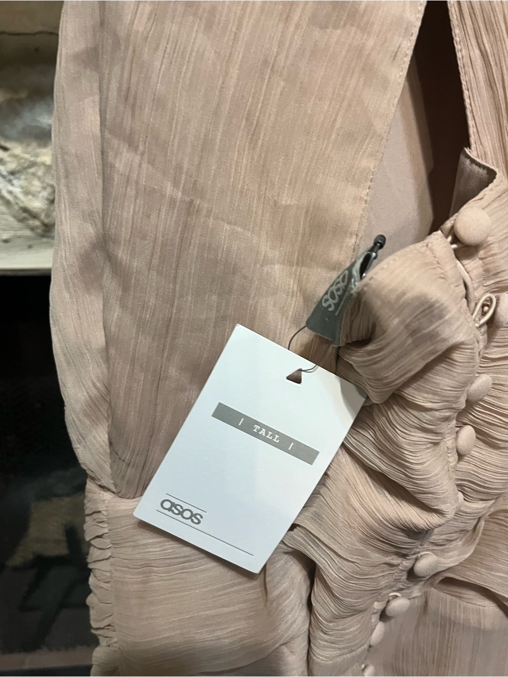 ASOS DESIGN Pink Blush Pinny Formal Chiffon Maxi Dress Gown Size 4 - Picture 7 of 13
